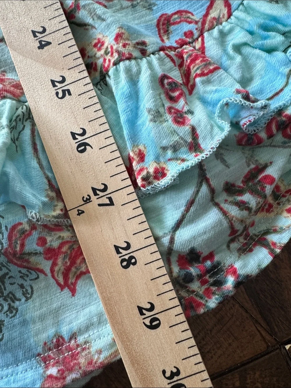 Cupio Floral and Mint Halter Type Top with Ruffle Sz XL - Picture 4 of 6